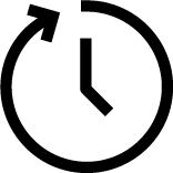 Symbol einer Uhr mit Pfeil im Uhrzeigersinn