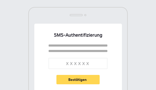 Screenshot, der die SMS- oder Anruf basierte Authentifizierung mit DocuSign Identify zeigt.