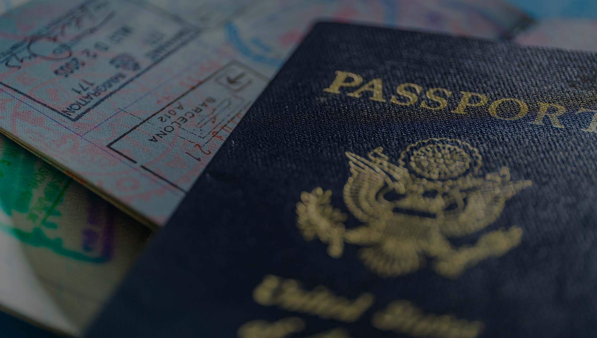 Ein US-Pass mit Passtempel